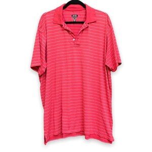 Snake Eyes dry 18 Orange White Stripe Short Sleeve Golf Polo Shirt Mens XXL